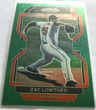 2022 Panini Prizm Baseball Zac Lowther Baltimore Orioles Tier II Green Prizm RC