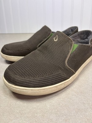 Olukai Nohea Mesh Casual Slip On Shoes Olive Brown Men display picture 1