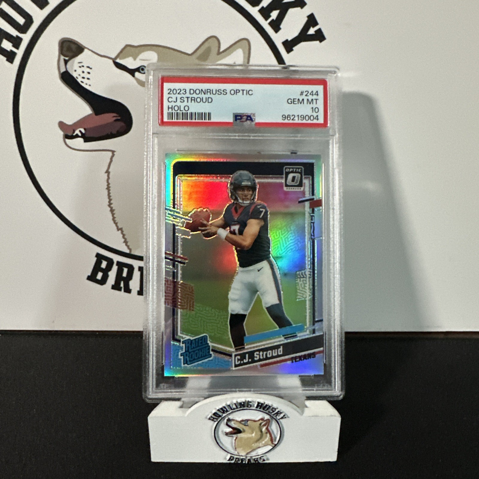 2023 Panini Donruss Optic CJ Stroud RC #244 Holo Prizm PSA 10 TEXANS