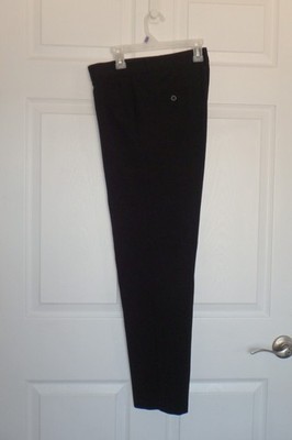 Van Heusen Boys Flex Stretch Flat Front Dress Pants, Black, 16 Husky
