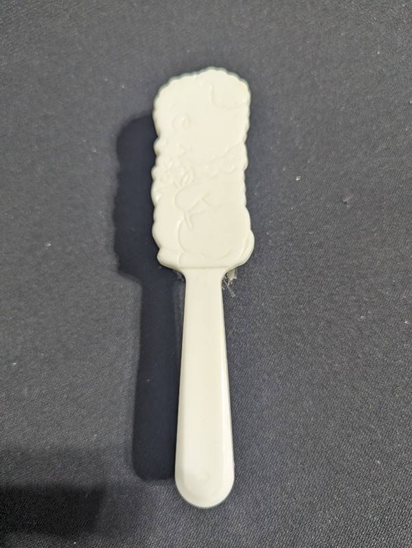 Vintage white teddy bear puppy dog animal ? child baby soft bristle hairbrush