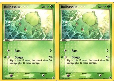FireRed & LeafGreen Pokémon TCG Bulbasaur 55/112 NM X2 