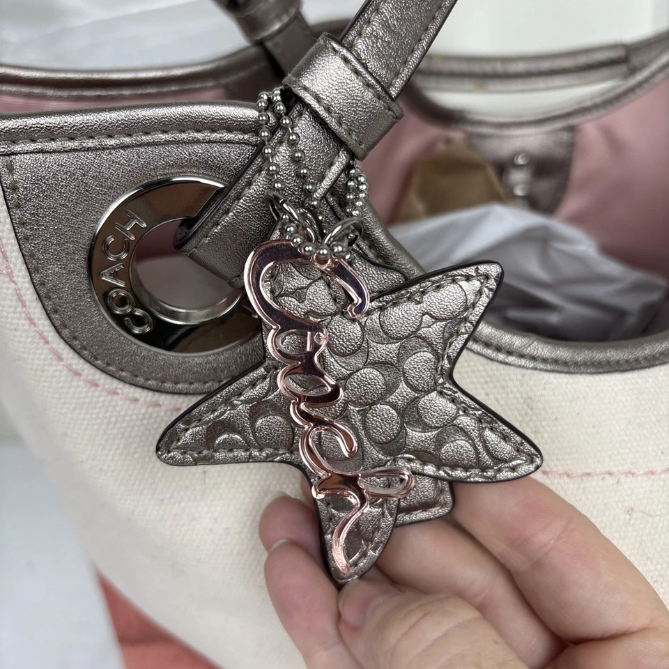 Coach Seashell Beach Graphic Embroidered Canvas Tote Bag F19273 Retired - Image 3 of 4