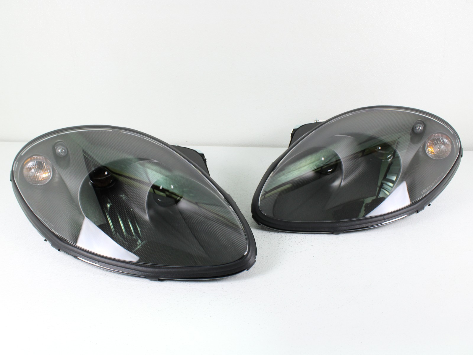 NEW! PERFECT! 2000-2005 FERRARI 360 LEFT RIGHT LED CARBON HEADLIGHT SET PAIR RHD