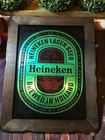 Vintage Heineken Lager Beer Foil Art Advertising Sign