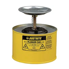 Justrite 10218 Plunger Can,1/2 Gal.,Steel,Yellow
