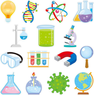45 Pcs Science Cutouts 15 Desings Science Lab Accents Scientific Cut-Outs for Pa