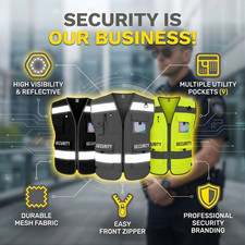 ANSI Hi Vis Safety Vest Reflective Mesh Work Gear 9 Pockets Zipper Men Women