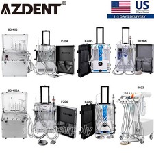 Portable Dental Mobile Delivery Unit Cart Suction System Air Compressor 4Holes