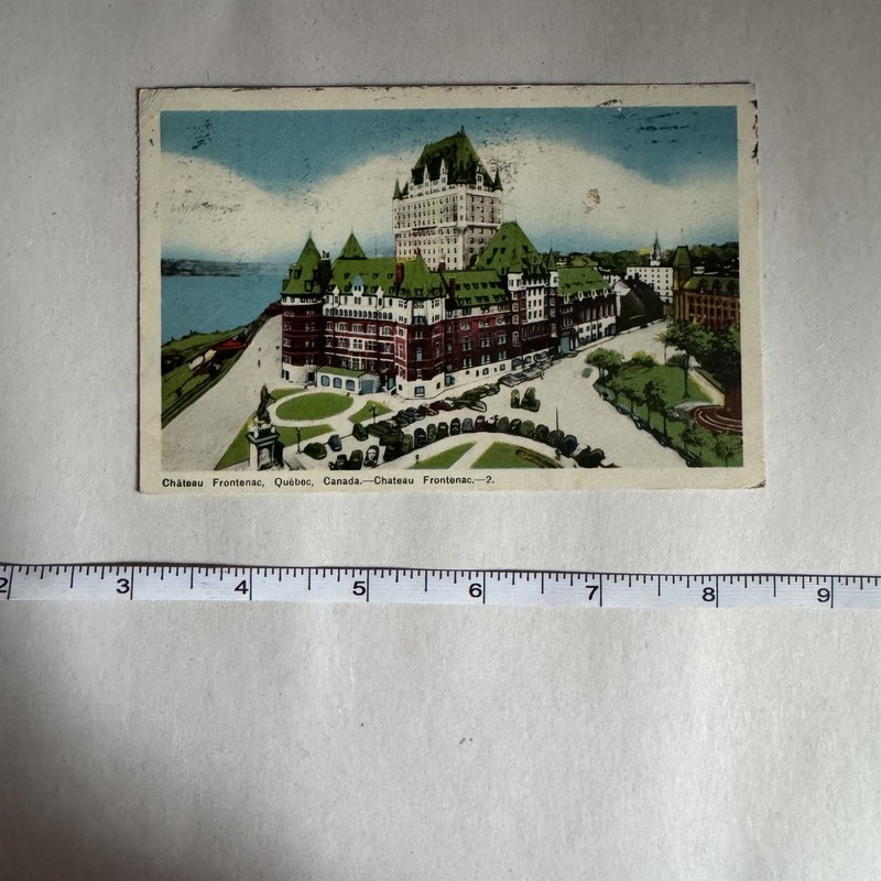 1955 Chateau Frontenac Hotel Quebec Vintage Postcard Old Antique Armstrong