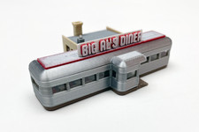 Z-Scale 1950's Stainless Steel Style Diner - Red  White banquettes - 3D Printed
