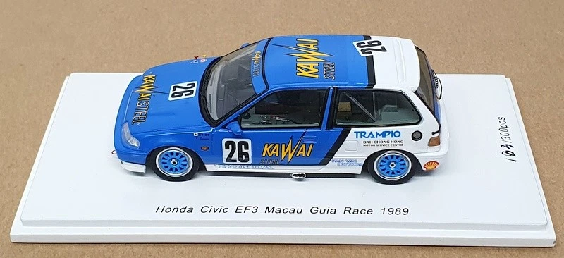 Spark escala 1/43 SA130 - Honda Civic EF3 #26 Macau Guía Race 1989 - azul/blanco Foto 4 de 4