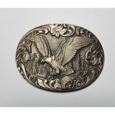 Vintage Eagle Belt Buckle Solid Brass Bronze Western Cowboy USA Made