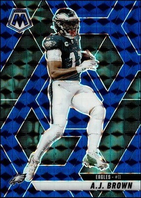 2025 Panini Mosaic A.J. Brown Blue Prizm /99 #78 Philadelphia Eagles