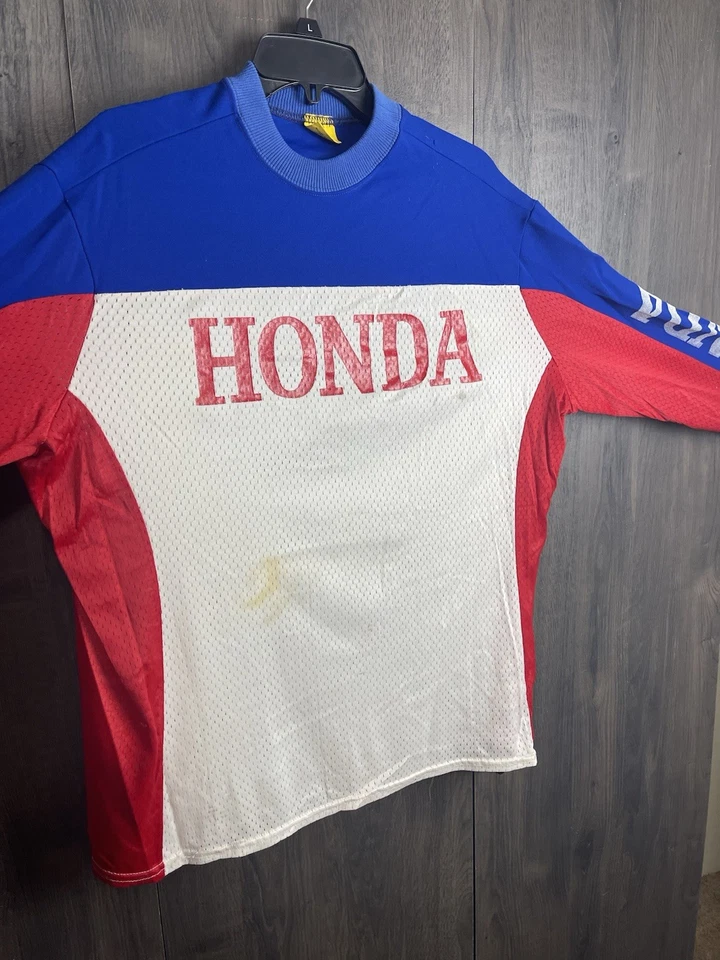 Camiseta deportiva de colección rara de los 80 Honda Team International de motocross ropa de carreras camiseta grande Foto 2 de 4
