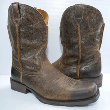 Ariat Rambler Western Leather Square Toe Cowboy Boots in Wicker Brown Size 11.5D