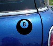 8 EIGHT BALL POOL SNOOKER GRAPHIC DECAL STICKER ART CAR WALL DECOR