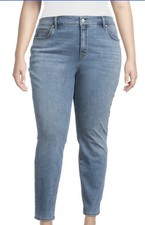 Terra  Sky Womens Plus Core Denim Skinny Jeans Medium Wash High Rise 16W Petite