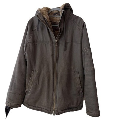 Hemp Hoodlamb Men Large Jacket Satifur Faux Fur Lining Hooded Canvas Winter Coat