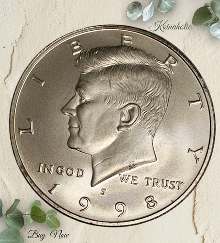 1998 S Kennedy Half Dollar MATTE Finish LOWEST MINTAGE ever, In Capsule - Picture 2 of 12