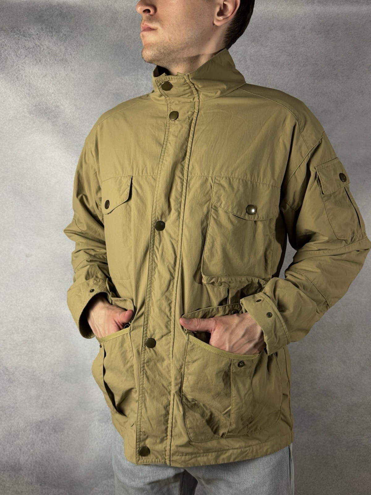 Barbour Explorer Jacket Camel Multipocket Zip Men… - image 1