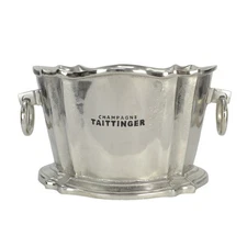 Champagne Ice Bucket Wine Cooler Cast Aluminum - Taittinger Style