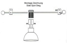 Stab Spot für Seil System Steg ohne Leuchtmittel schwarzes Isolierteil .#3438
