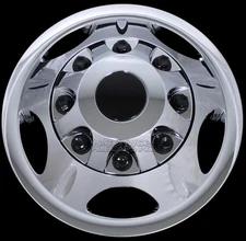 1 FRONT 2011-2024 Silverado 3500 Chrome 17" Dually Wheel Simulators Rim Hub Caps