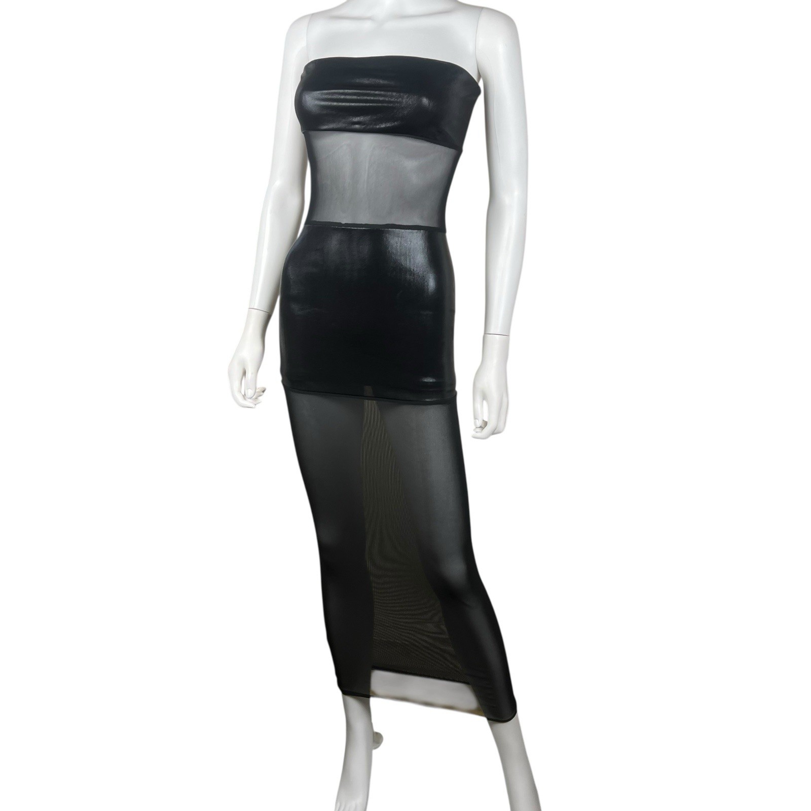Superdown Revolve Mesh Panels Black Strapless Max… - image 6