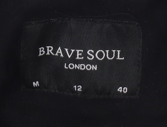 Brave Soul Women's Black Biker Jacket, Size M - Image 3 of 4