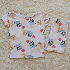 Bluey Keepy Uppy Cotton Short Sleeve Long Pant Pajama Set Girls Size 4T