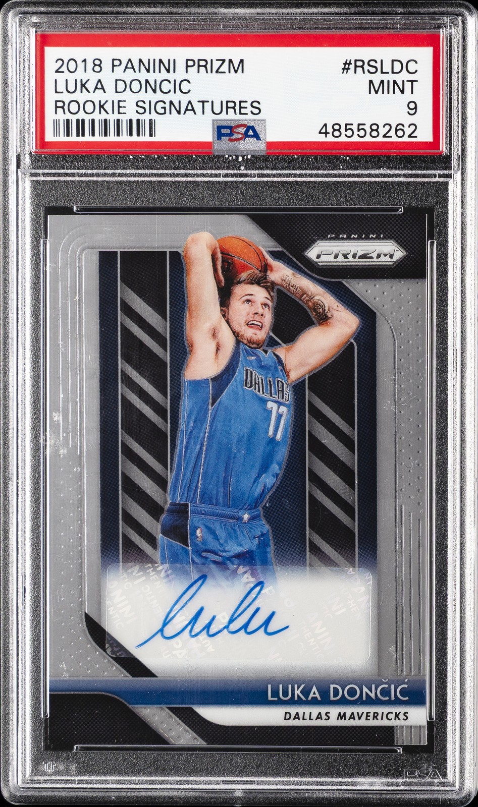 2018 PANINI PRIZM RC SIGNATURES #RSLDC LUKA DONCIC ROOKIE RC PSA 9 AUTO