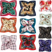 10 PCS Mixed Set Scarf 20 inch x 20 inch,Fashion Square Satin Neck Scarf Head sc
