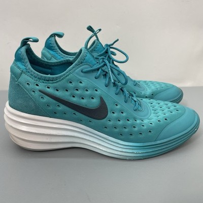 Nike LunarElite Sky Hi Sneakers Shoes Wedge Heel Teal Blue Womens 8.5