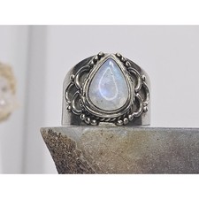 Sterling Silver & Pear Shape Moonstone Ring S...