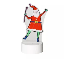 Santa LED Sign Night Light Table Lamp Room Essentials Holiday Xmas Acrylic Edge