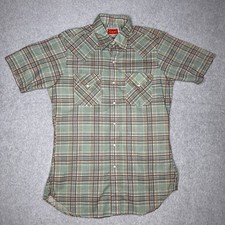 Vintage Ely Plains Pearl Snap Shirt Western 15 1/2 Rodeo Rancher Plaid