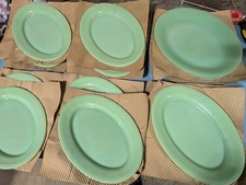 Fire-King Jadite Platters Antique Old Stock Box of 14 Fire King