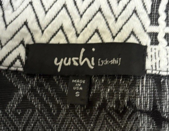 Yushi Patchwork Jacket blazer Black White Small S… - image 3