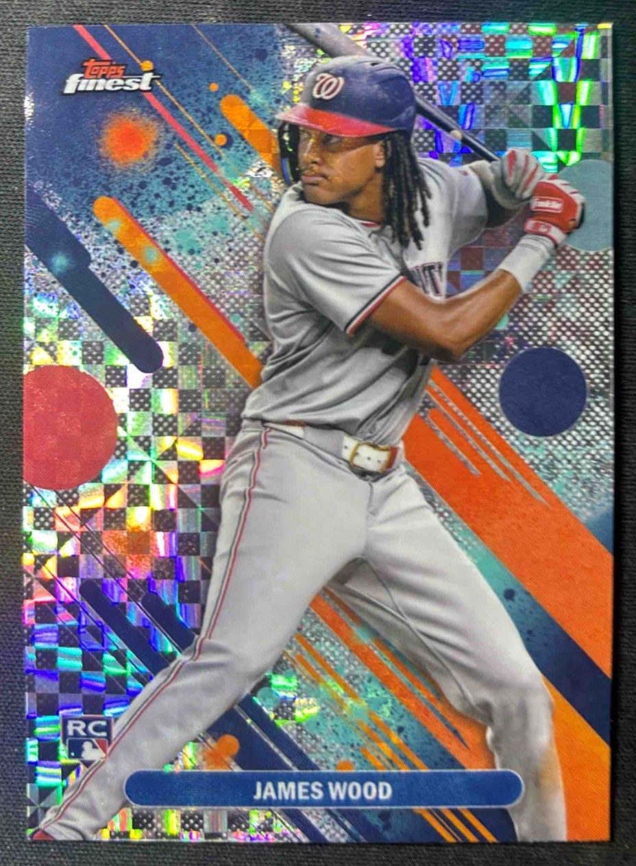 2025 Topps Finest James Wood Common X-Fractor #100 RC Nationals Rookie