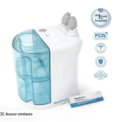 NasalFresh Electric Sinus Irrigation System White/Blue w/ Saline