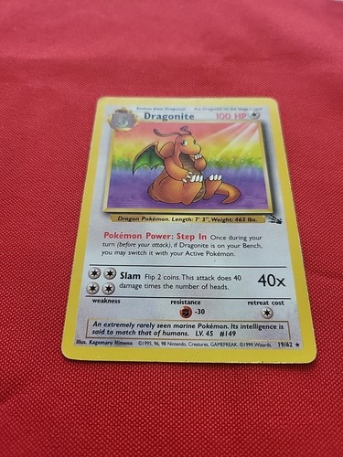 Pokemon: Dragonite #19/62 Fossil Non-Holo 1999 Vintage WOTC - HP - I33 - Picture 3 of 24