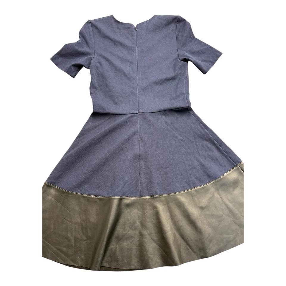 Vestido Aqua Feminino Preto Bainha de Couro Sintético Azul Tamanho M - Imagem 2 de 4