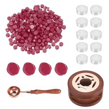 Wax Seal Kit, 300 Wax Beads, Candles, Golden Red
