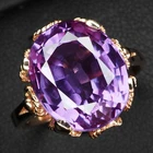 Glittering Color Changing Spinel Oval 8Ct 925 Sterling Silver Rose Gold Rings