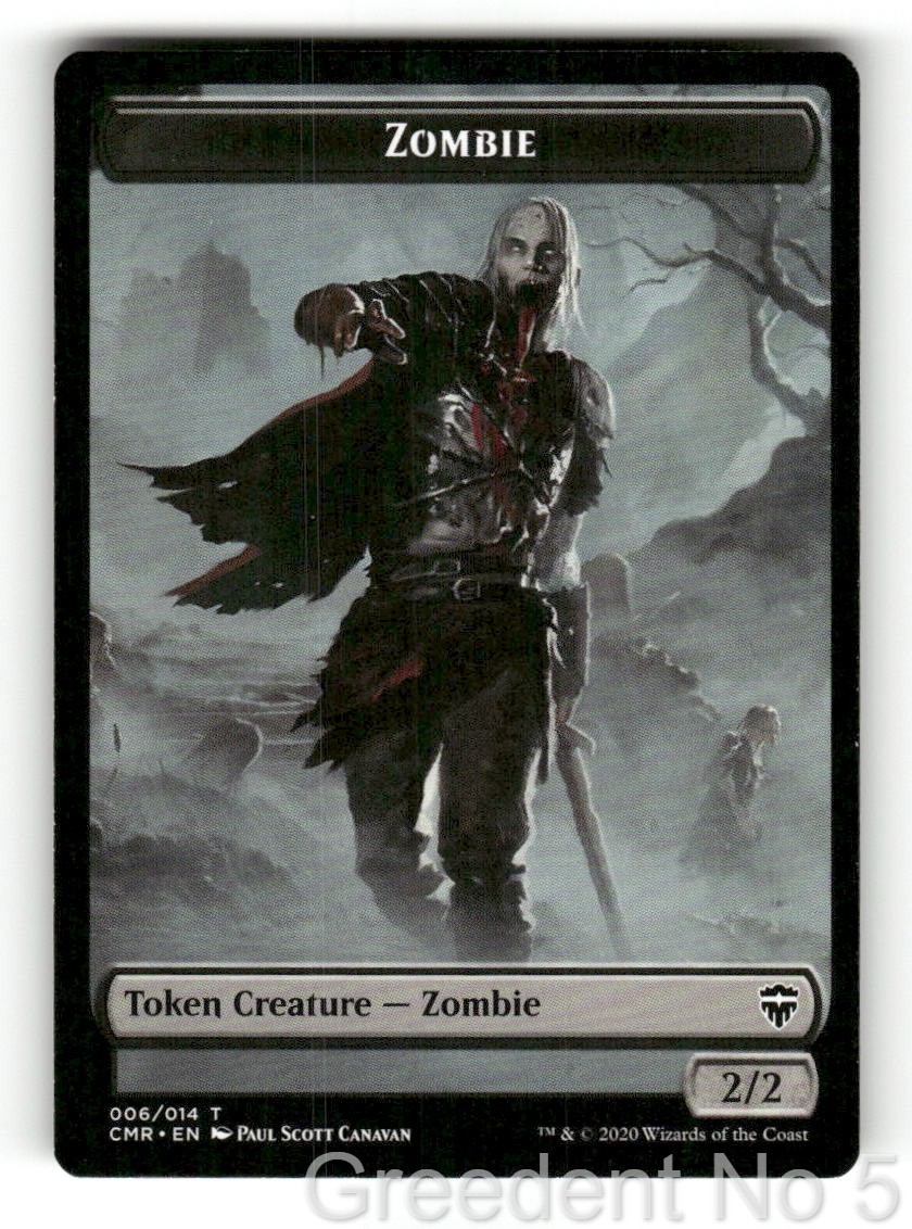 Zombie Token 6 Token Commander Legends Magic: The Gathering Moderately Played