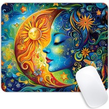 Blue Girl And Flowers Square Gaming Mouse Pad Soft Waterproof NonSlip Mat