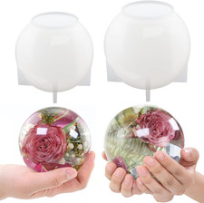 2Pcs Large Sphere Resin Molds,4.7'' 4'' Crystal Ball Silicone Resina Molds for