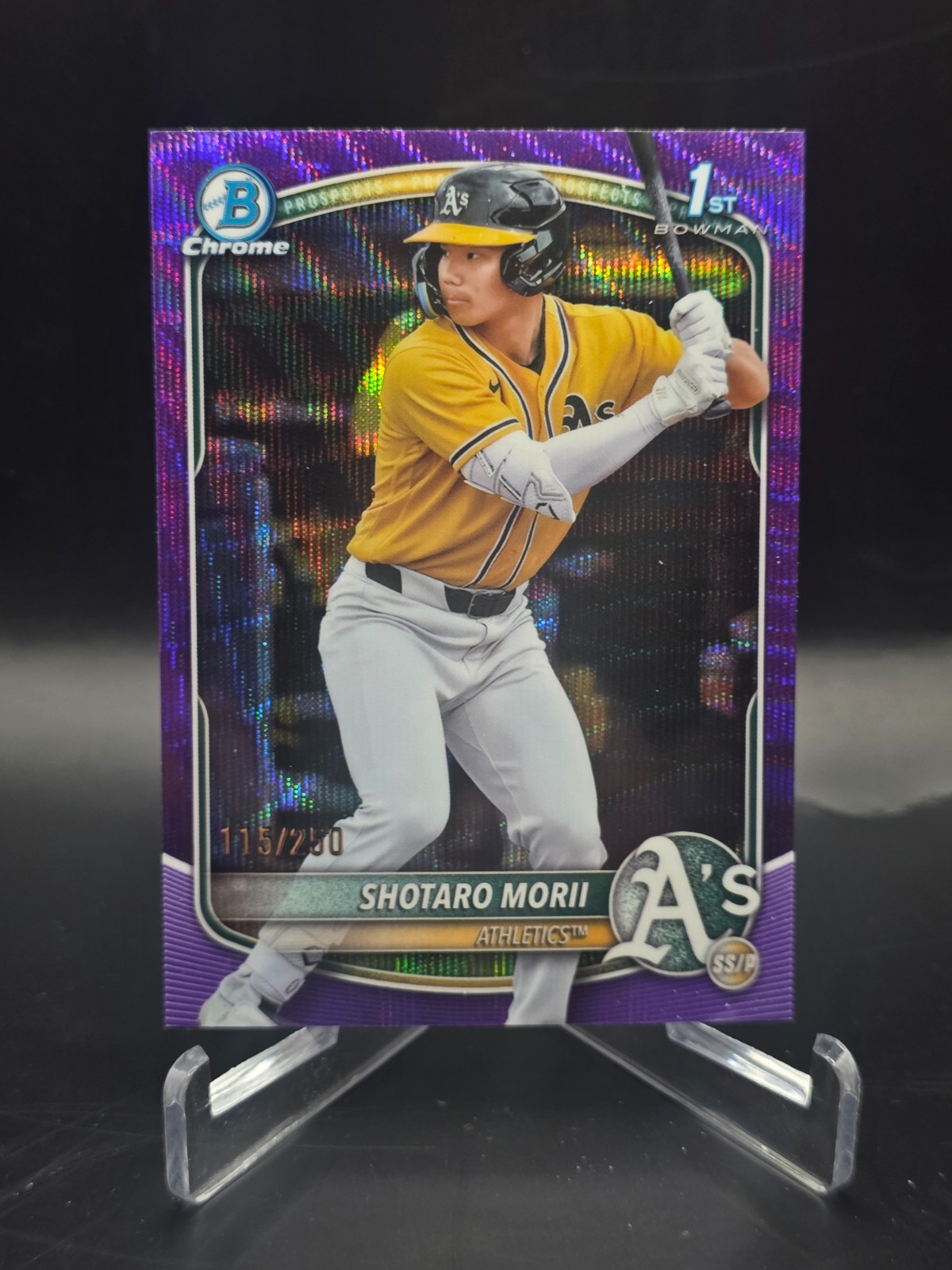 2025 Bowman Chrome Shotaro Morii 1st Purple Wave Refractor /250 BCP-170 A's