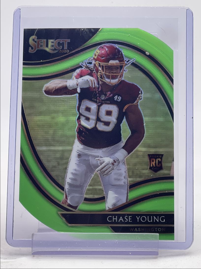 CHASE YOUNG 2020 SELECT FIELD LEVEL ROOKIE NEON GREEN DIE CUT RC Q0819